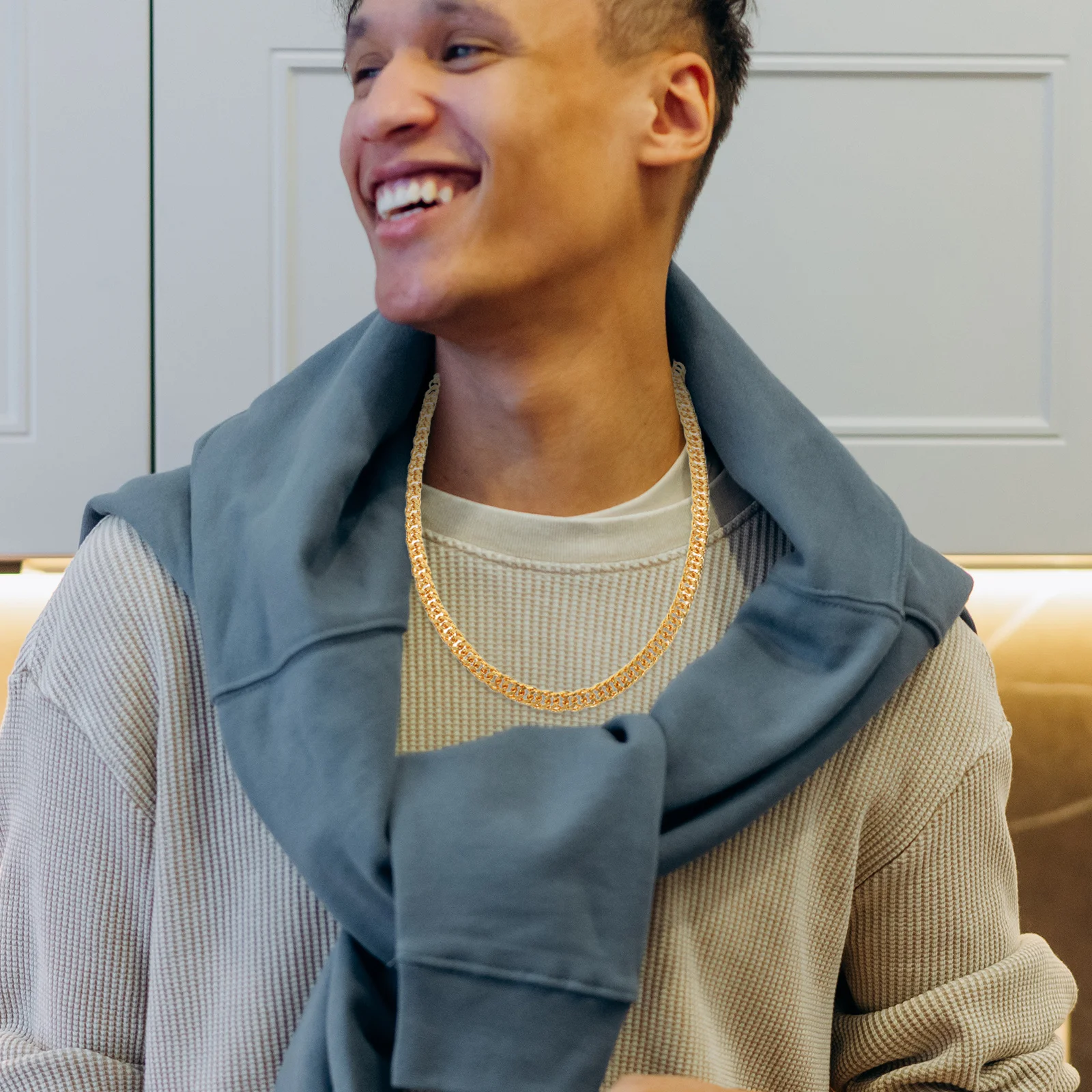 

60Cm Chunky Gold Chain Necklace for Men Imitation Premium Polish Shine Heavy Duty Daily Or Party Use Hypoallergenic Design