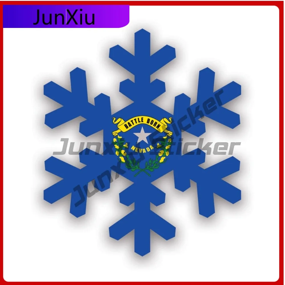 

Nevada Snowflake Sticker Weather Resistant Fade Resistant Funny For Car Window Helmet Car Body Easy To Remove Self Adhesive