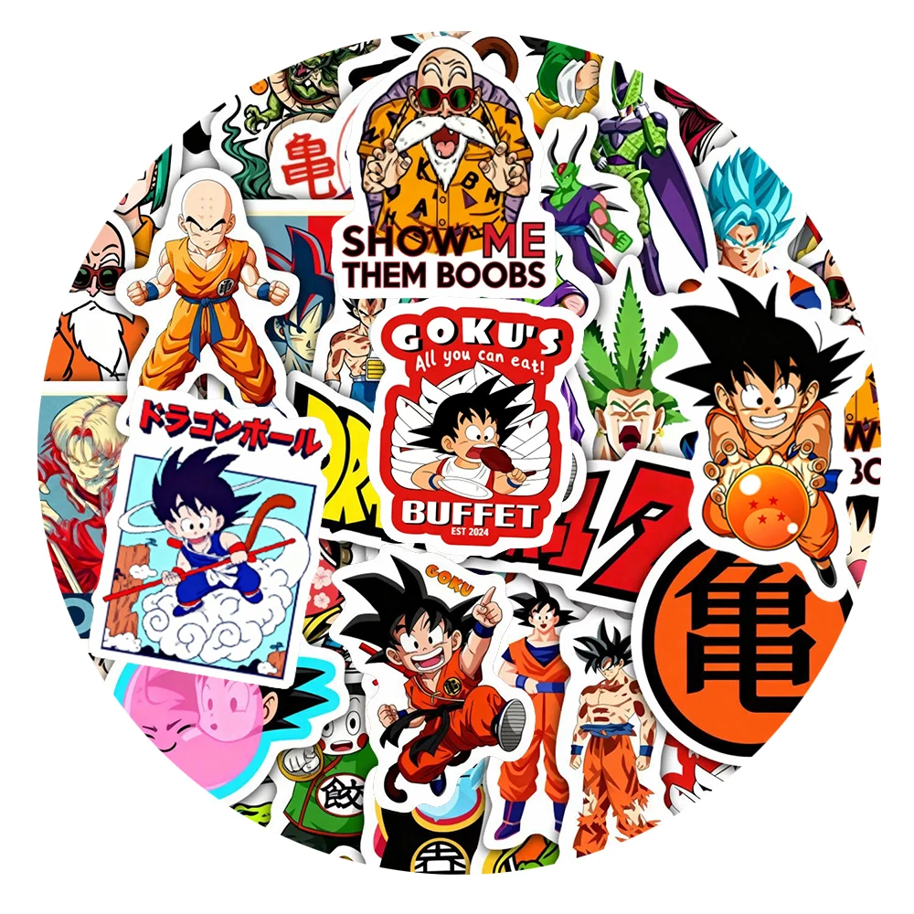 10/30/60pcs Dragon Ball Klassieke Anime Stickers Waterdichte Graffiti DIY Skateboard Bagage Telefoon Cartoon Son Goku decals Verpakking