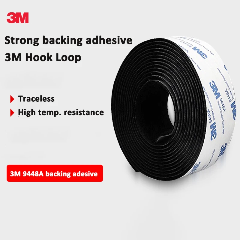 3M 9448a Black Double-Sided Automatic Adhesive 3m 16-38mm Strong Non-Trace High Temperature Resistant Hook and Fastener Tape