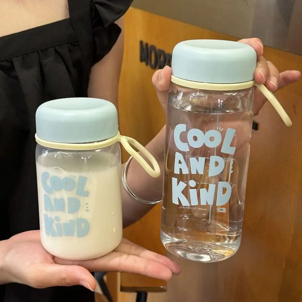 

400/600ml Transparent Plastic Cup Transparent Leakproof Milk Water Bottles Portable Dustproof Drinking Water Bottle Juice