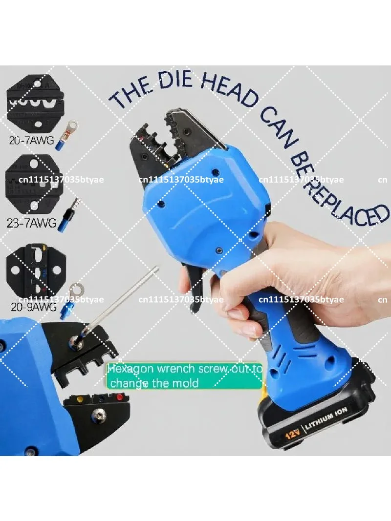 Portable NB-50KM Lithium Terminal Crimper for 0.25-10mm² Wires, Professional Tool for Insulated Tubes and Electrical Connections