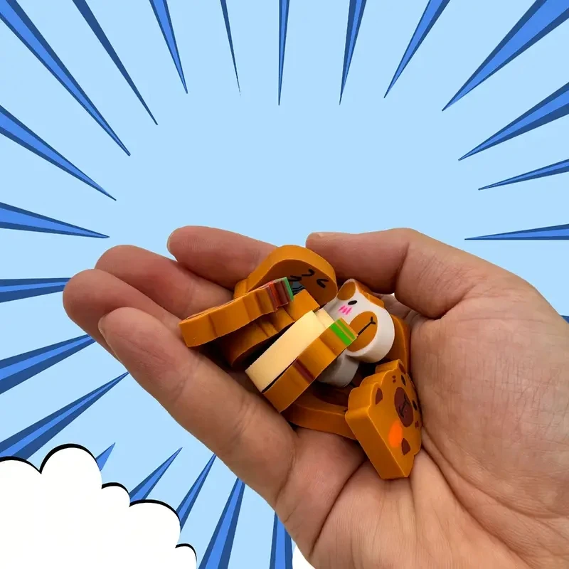 La nuova gomma di Kapibala creativa carina piccola capibara bambola gomma confezione regalo transfrontaliera set regali per studenti all'ingrosso di cancelleria