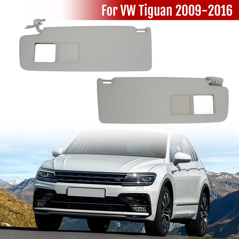 For VW Tiguan 2009 2010 2011 2012 2013 2014 2015 2016 Interior Sunvisor With Mirror Lamp Front Sunshade Assembly Car Accessories