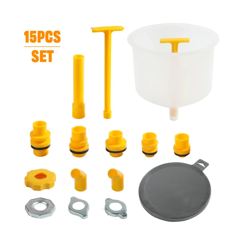 Kit de llenado de refrigerante profesional de 15 piezas, boquilla de plástico a prueba de derrames, herramienta universal, adaptación a varios vehículos para servicio de taller