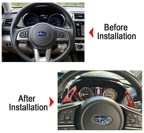 Imagen 2 del producto Paletas de cambio con estampado de fibra de carbono, palanca de cambios al volante extendida para Subaru Forester Outback XV BRZ WRX Impreza Crosstrek Legacy