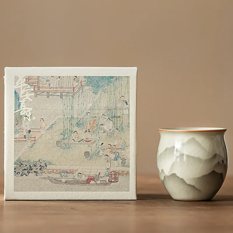 

Shanshan Ruhua Яйцеобразная чашка Ru Kiln Чайная чашка Кунг-фу Чайный сервиз Дегустационная чашка Маленькая мастер-чашка Одиночная чашка