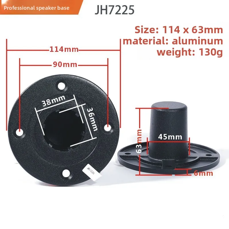 MW Audio, set van 2 luidsprekeronderplaten met één gat, stevige metalen standaard voor gebruik op een podium.