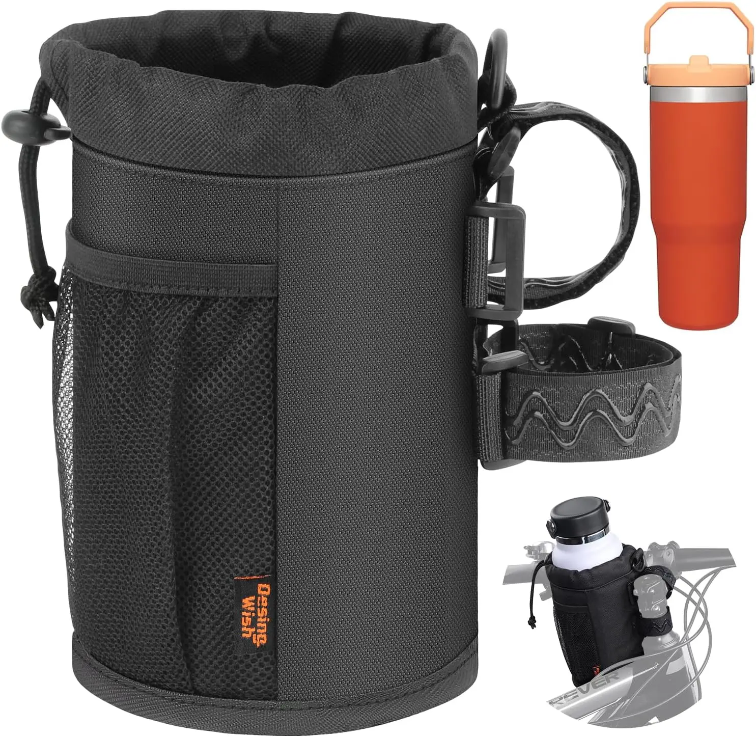 

Bike Water Bottle Holder with Removable Straps for 32-40oz Bottles, Insulated Bicycle Cup Holder for Mountain Road eBike Scooter
