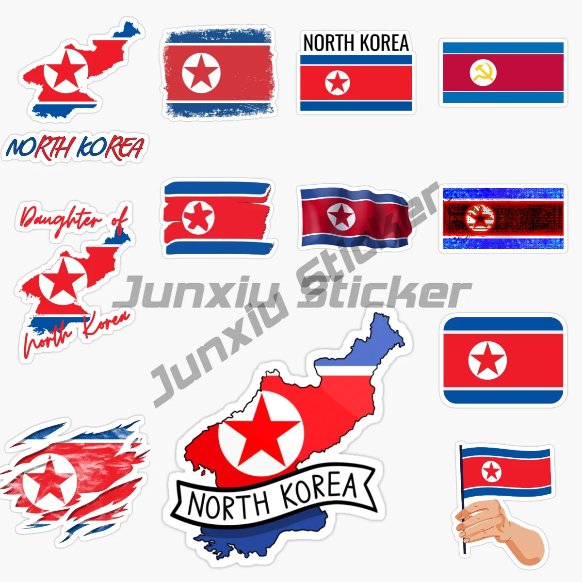 

North Korea National Emblem Car Sticker PVC for Wall Window Suitcase Laptop Mirror Scooter Moto Vinyl Self-adhesive Decal