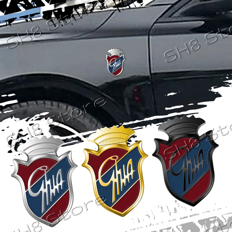 Emblema de coche con logotipo GHIA de metal 3D, pegatina lateral para guardabarros, calcomanías para maletero trasero, decoración de carrocería para Mondeo, Ecosport, Kuga, Edge, Explorer