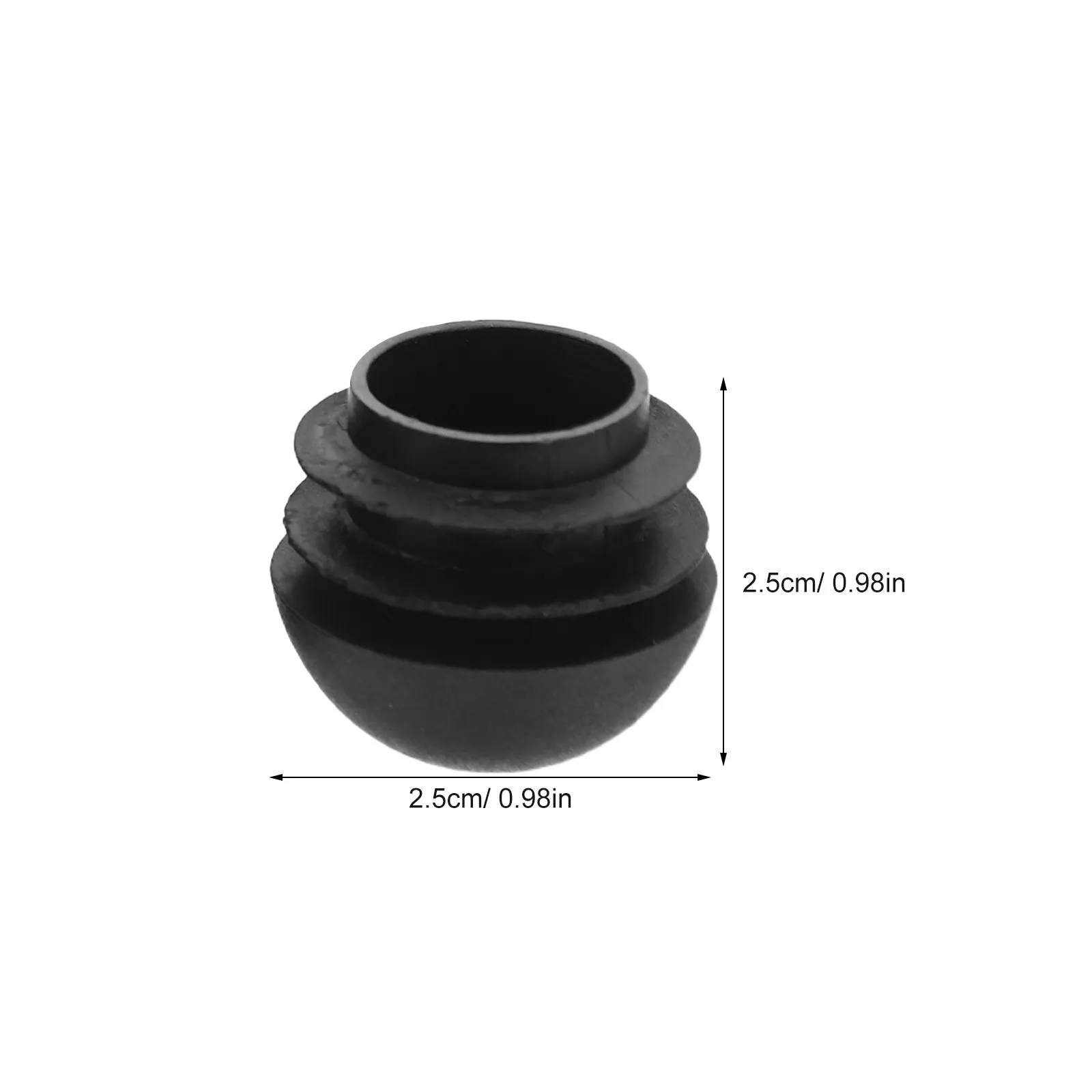 100Pcs 25Mm Black Round Plastic Tubing Plugs Air Moisture Isolation End Caps for Steel Pipes Furniture