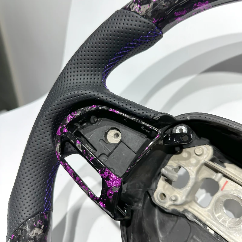 Purple Forged Carbon Fiber Steering Wheel for Chrysler with Perforated Leather Sport Wheel for Chrysler 200 300 R/T SRT New