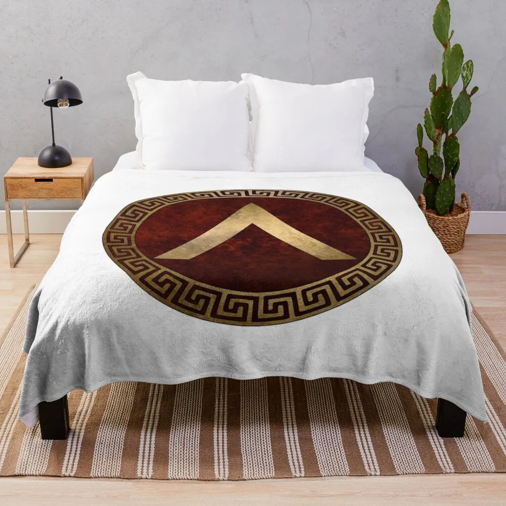 Lacedaemonian Lambda Ancient Spartan Shield Throw Blanket Loose Fashion Sofas Blankets