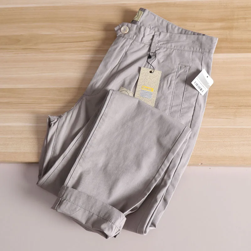 

Comfortable Cotton Linen Men's Early Autumn Thin Straight Casual Pants Breathable Lightweight Straight Leg Casual Trousers