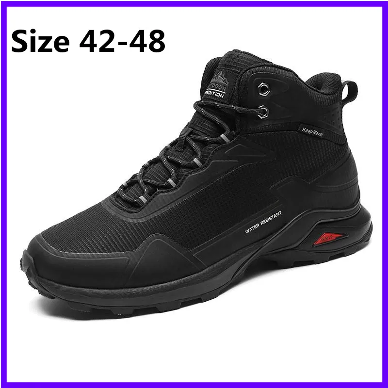 

2025 Winter Men Warm Boots Outdoor Non-slip Waterproof Hiking Boot Men's Casual Sneakers Breathable Walking Shoes ﻿
