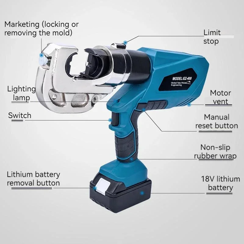 EZ-300/EZ-400 Rechargeable Hydraulic Pliers Electric Hydraulic Crimping Charging Crimping Tool Crimping Pliers