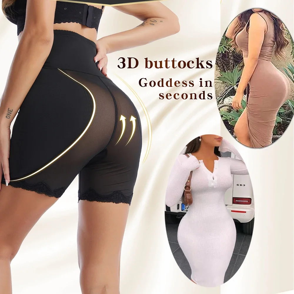 Fianchi imbottiti e pantaloni di testa a vita alta controllo della pancia cuscinetti per l'anca Shapewear per le donne Butt Pad intimo per glutei