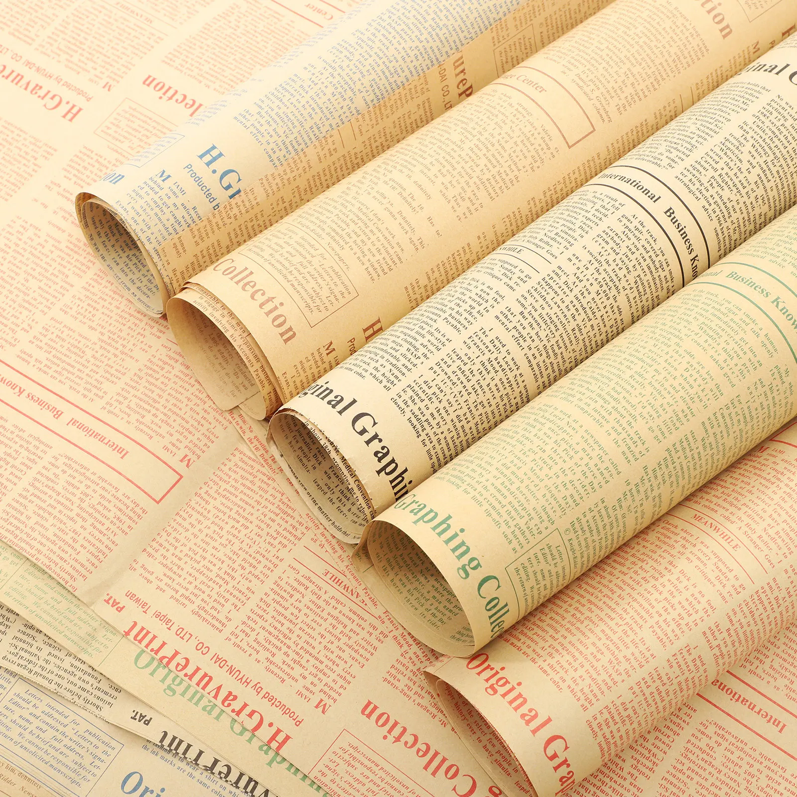 กระดาษห่อของขวัญลายหนังสือพิมพ - Flower Wrap Kraft บทวิจารณ์และราคา