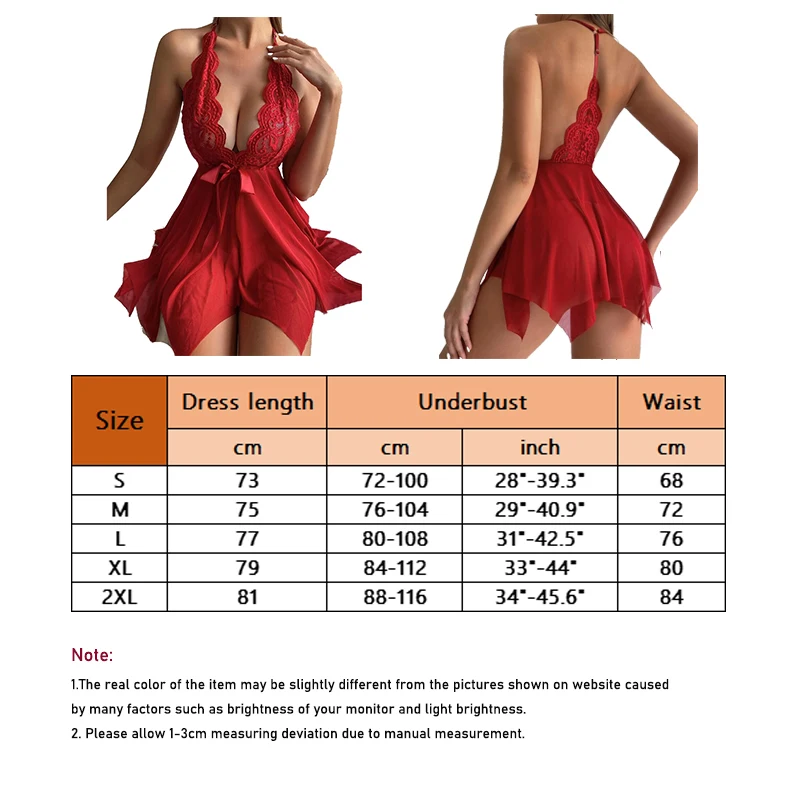 Women Sexy Lace Nightdress Bow Deep V  Lingerie Pajamas Set Babydoll Costumes Female Erotic Hot Dresses Mesh Pajamas Free Thong