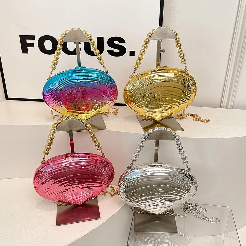 

2025 New Shoulder Oblique Span Bag, Special-shaped Shell Acrylic Bag, Fashionable Wedding Dinner Clutch Bag