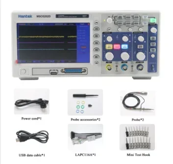 2025 Hantek Mso5202d Oscilloscopio a segnale misto 200 mhz 1gsa/s Frequenza di campionamento Oscilloscopio digitale