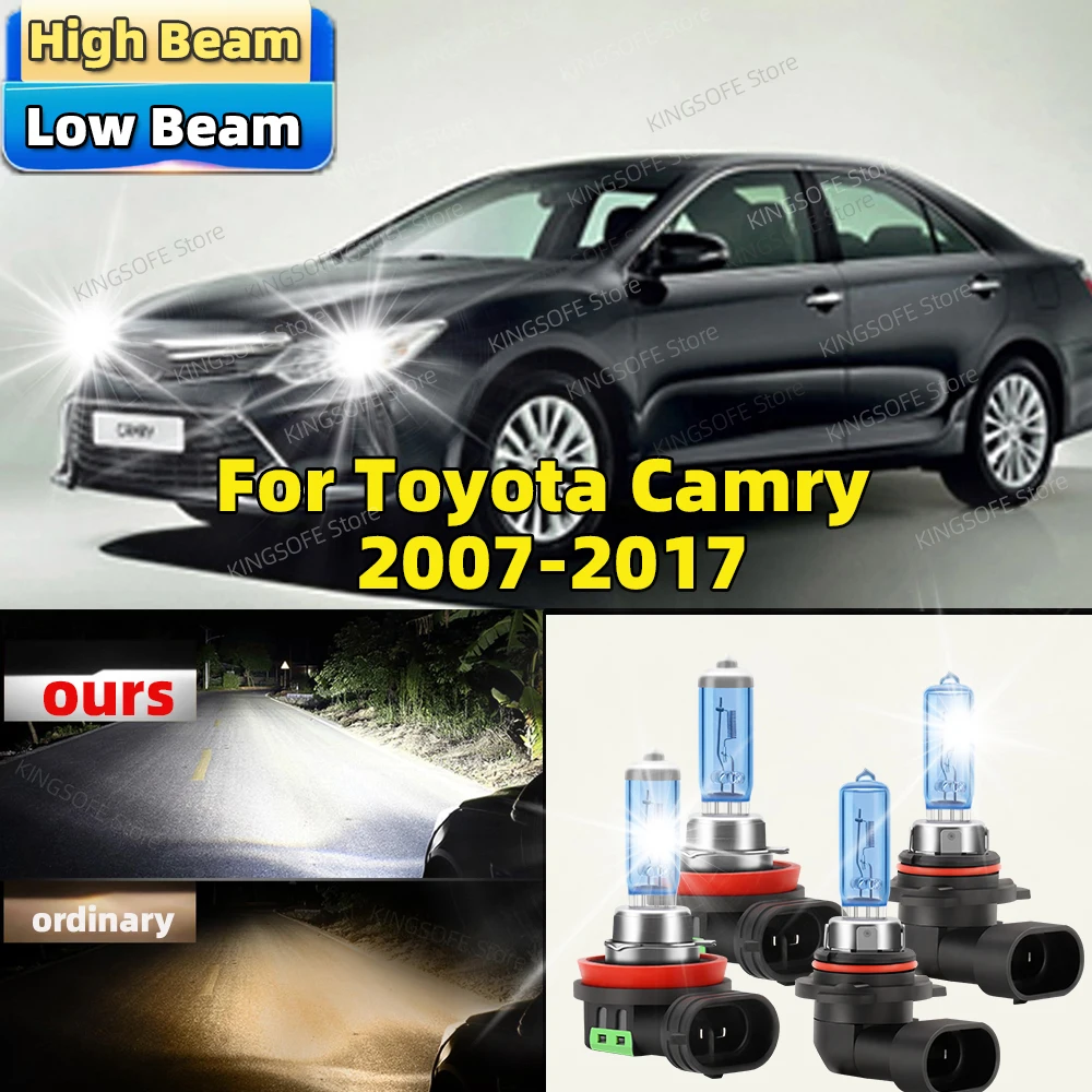 

4 шт. 100 Вт галогенная автомобильная фара Canbus 6500K HB3 H11 дальнего ближнего света для Toyota Camry 2007-2017 2008 2009 2010 2011 2012 2013 2014