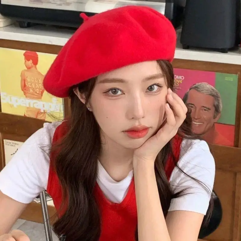 

HOT Multi-color Wool Thick Berets Winter Autumn Artist French Retro Plain Painter Hat For Women Girls Warm Walking Outdoors Caps