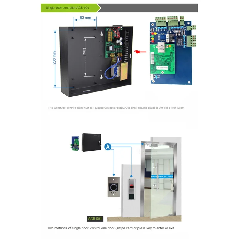 -ABDH ACB-004 TCP/IP Network Wiegand 26 Entry Attendance Access Panel Control Board For 4 Doors Easy Install Easy To Use