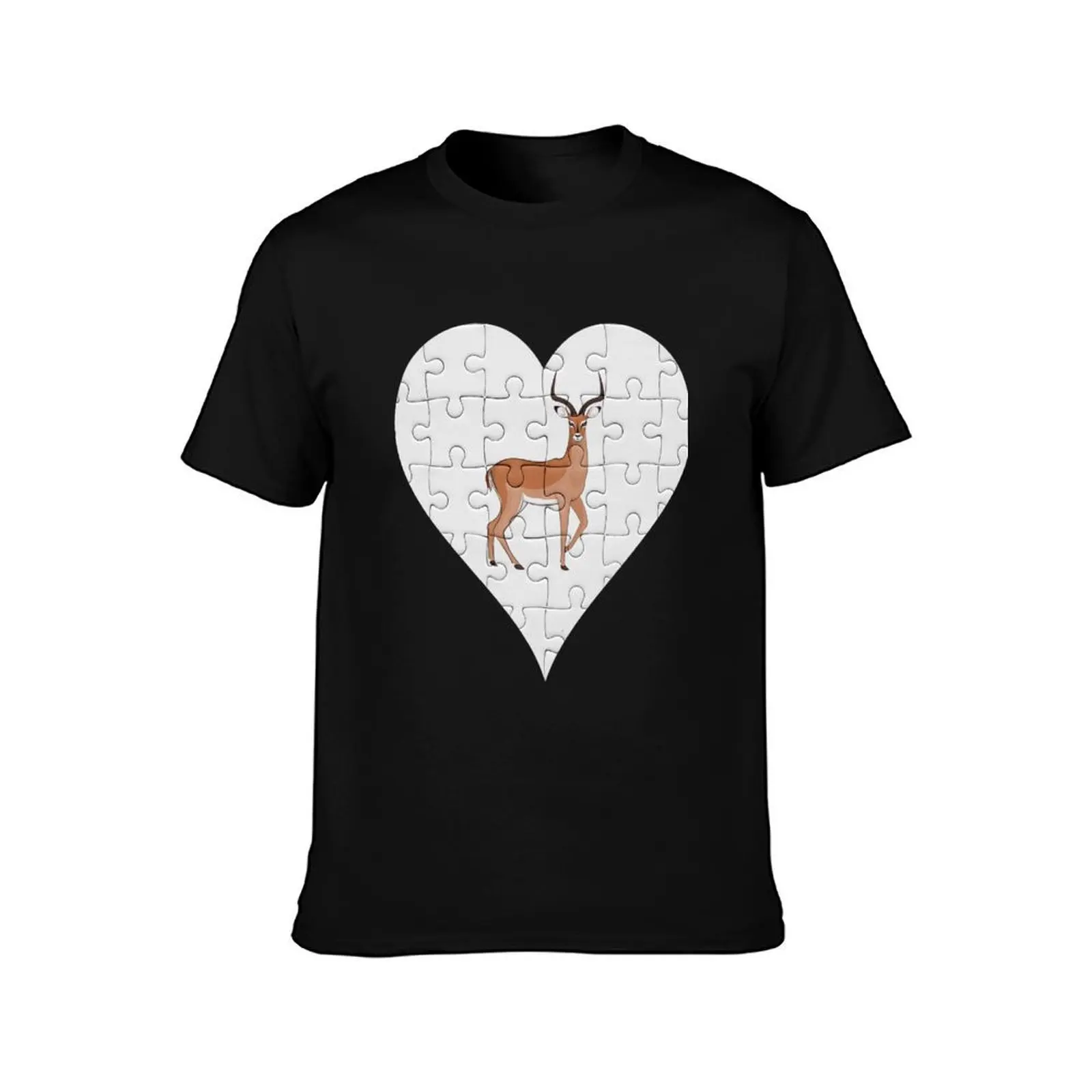 Jigsaw Impala Heart Design - Impala T-Shirt Fashion Print Casual Short Sleeve