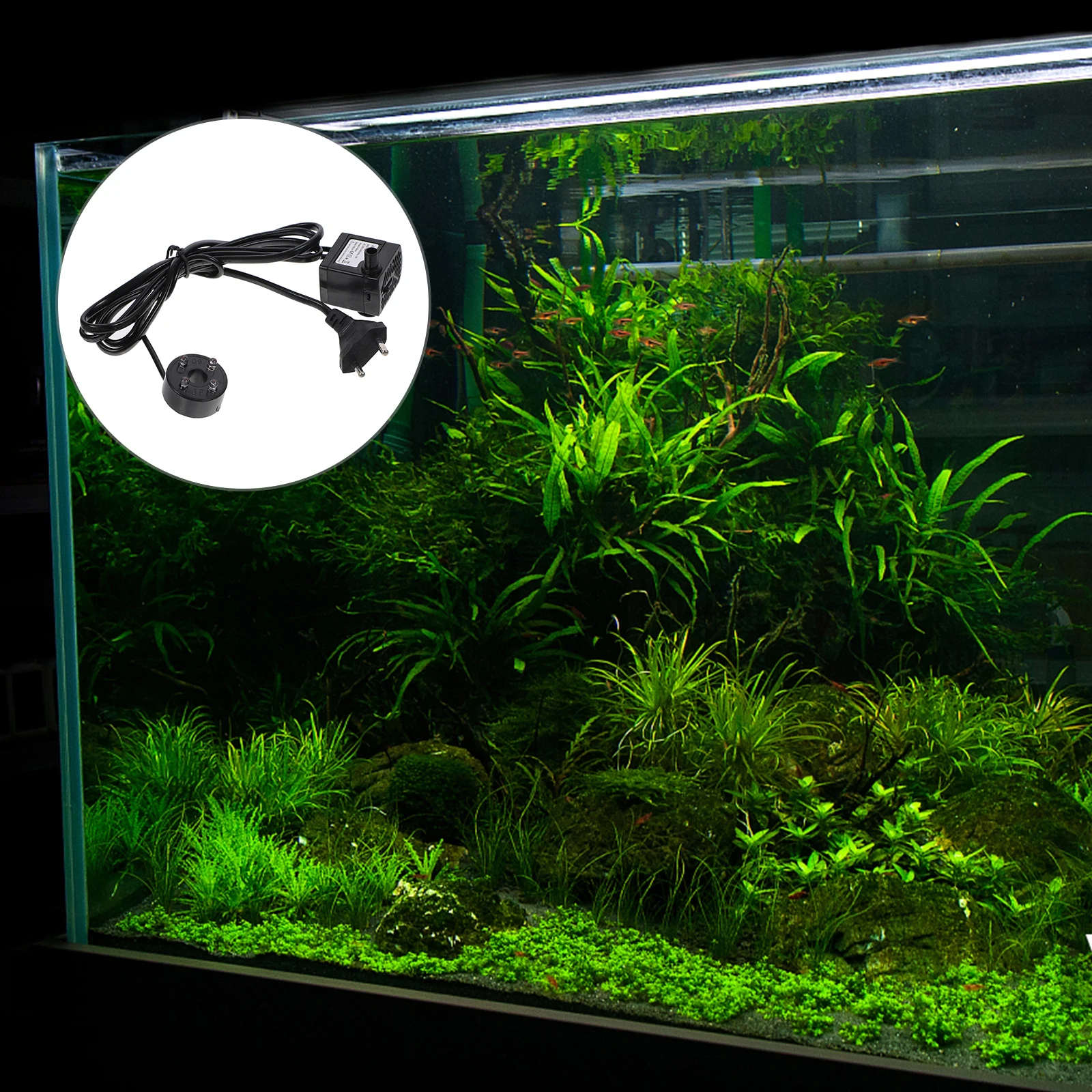 

5W Submersible Water Pump For Aquarium Pond Fountain Hydroponics Adjustable Saving Low Noise 4 Color Led Light Pets