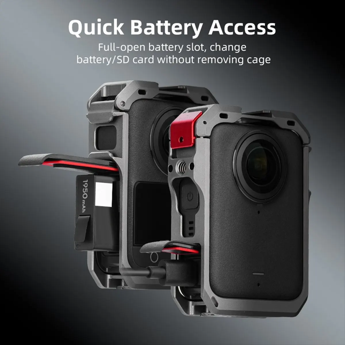 

N05R Flymile Metal Protective Case for Osmo 360 Camera Frame Rabbit Cage with Silicone Lens Cover Cold Shoe