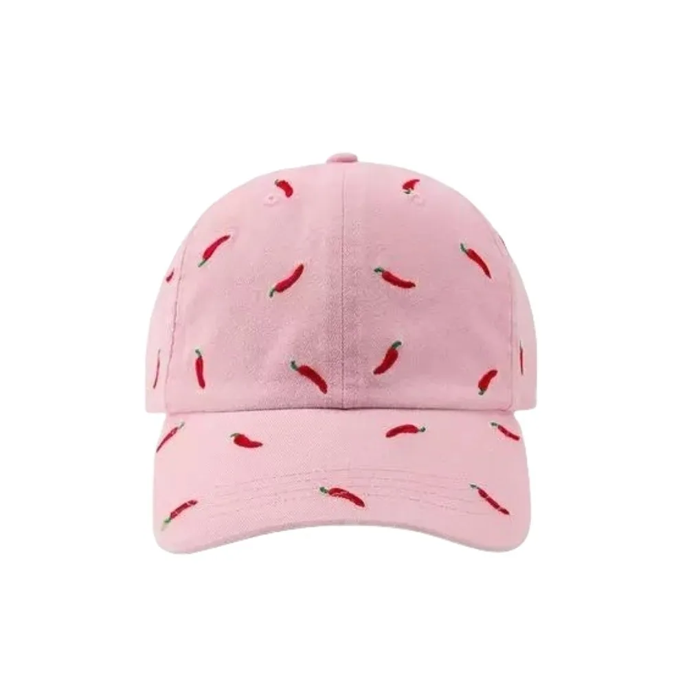 

Casual Creative Chili Embroidered Baseball Cap Sunscreen Peaked Red Pepper Hat Sweet Fashion Cotton Baseball Cap Street