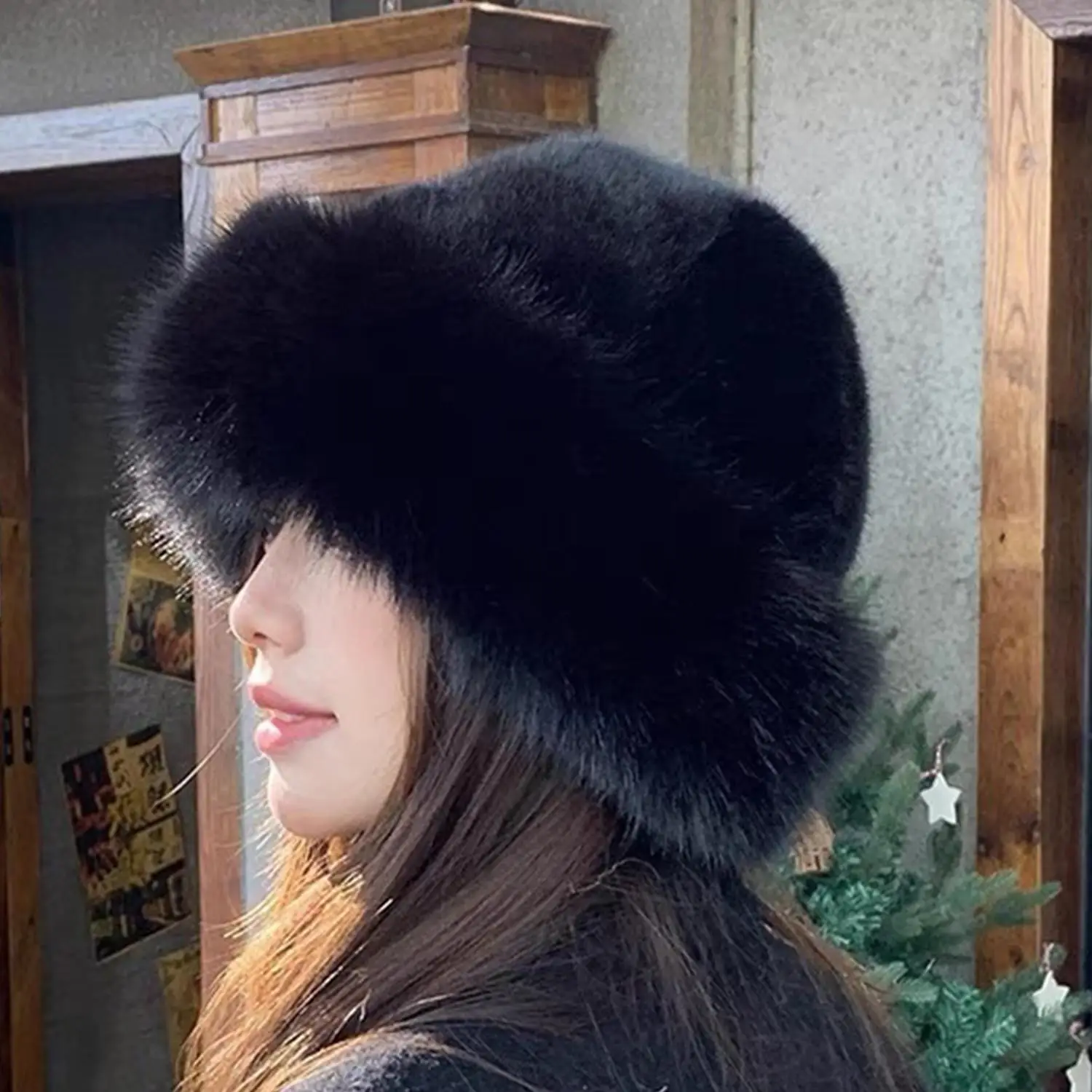 دافئ فو الفراء قبعة عادية تنفس قبعة تدفئة أنيق أفخم قبعة السيدات الشتاء الصلبة صياد قبعة المرأة رقيق أفخم قبعة بحافة