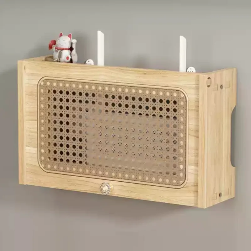 Boîte anti-cernes de multiprise de meuble TV mural, organisateur de décodeur WiFi, gestion des câbles de stockage de routeur pour le salon