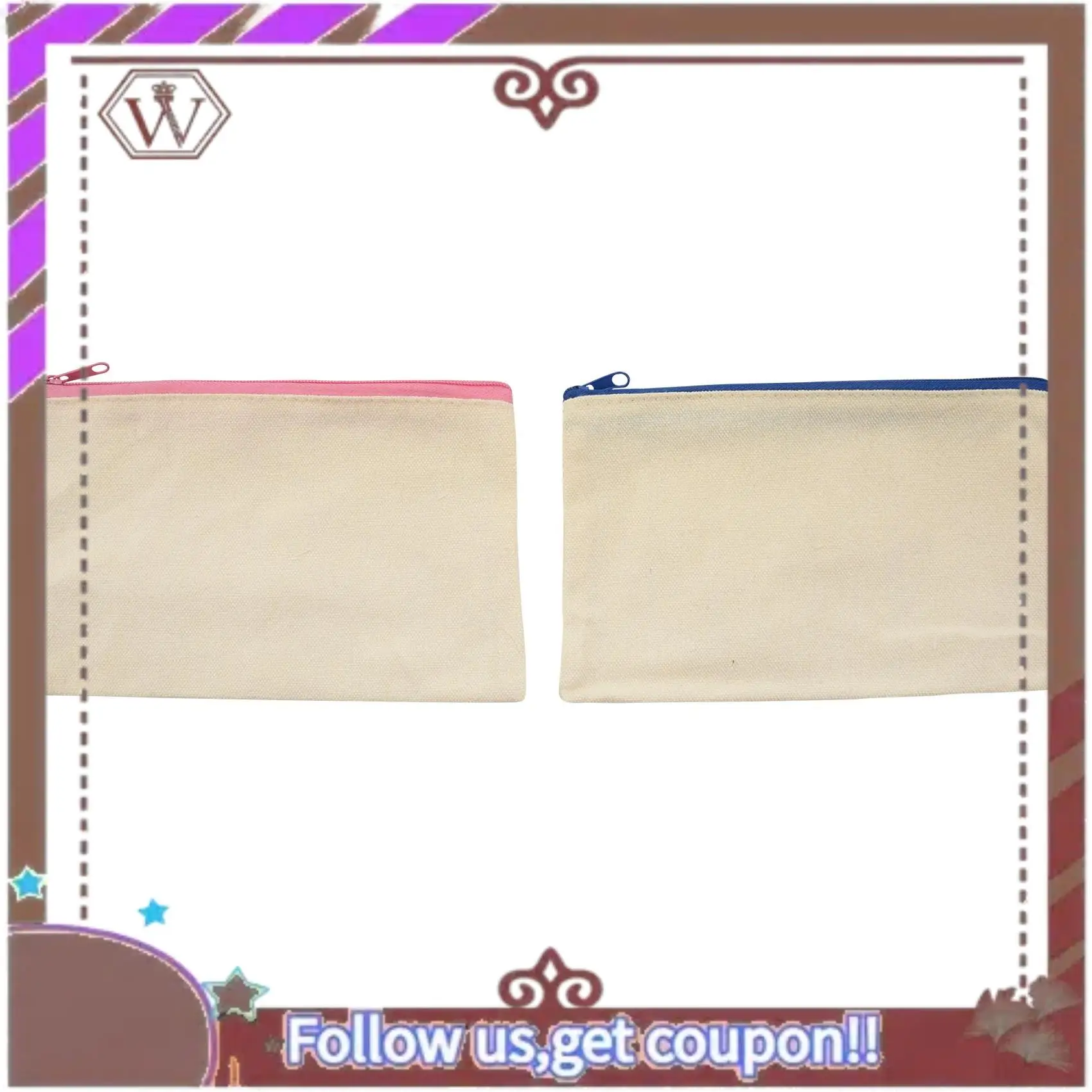

ABBG-40 Pcs Canvas Zipper Bags Pencil Pouch Makeup Bags Blank Canvas Pencil Case Cosmetic Bag For Travel DIY Craft School