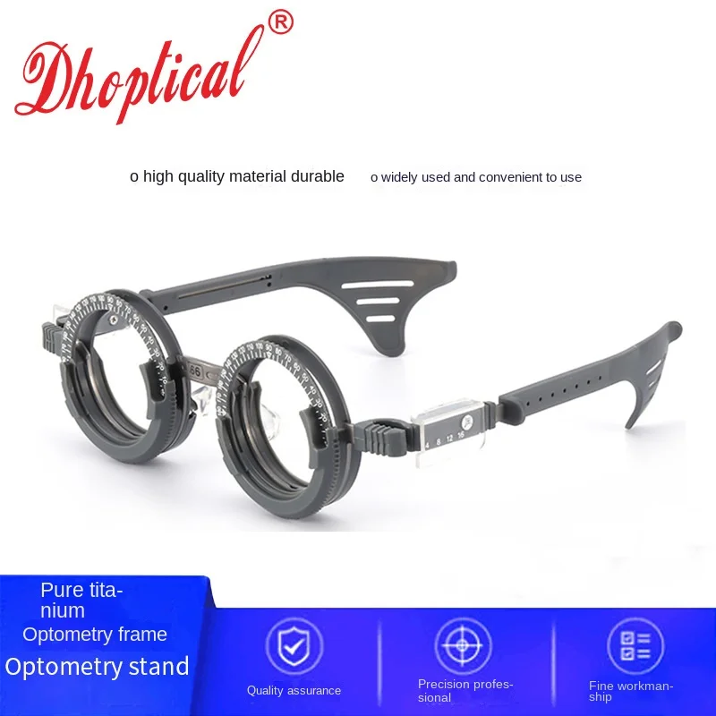 

Pure Titanium Trial Frame, Glasses, Optometry Frame, Multi Pupil Adjustable Lens Leg, Eye Distance Measurement 3 Lenses