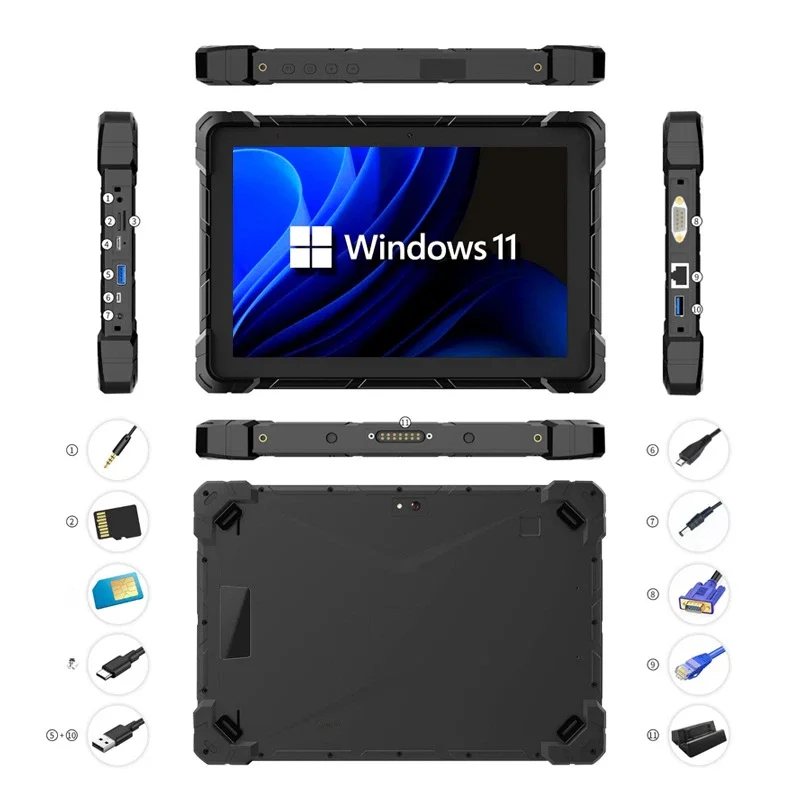 New N100 N4120 CPU Industrial Rugged Tablet PC GPS Outdoor NFC Waterproof Explosion-Proof 5G Handheld Terminal Capacitive Screen