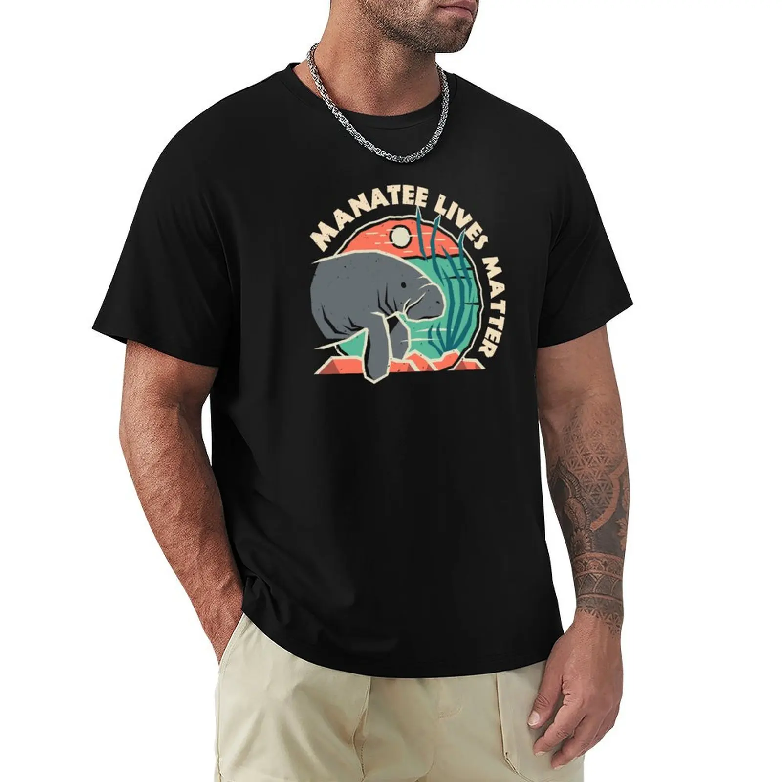 

Manatee Lives Matter - Rustic Manatee Design T-Shirt essential t shirt shirts graphic tees oversizeds men clothes