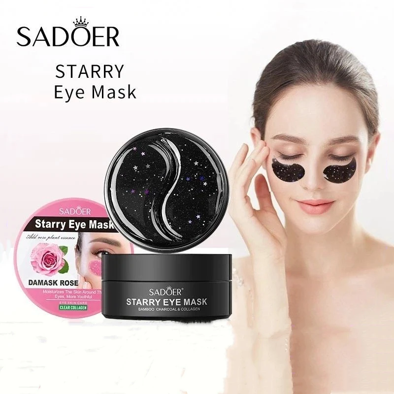 

60 шт. SADOER Rose Starry Collagen Eye Mask: Увлажняющие и укрепляющие патчи для глаз против темных кругов и мешков под глазами, уход за кожей вокруг глаз
