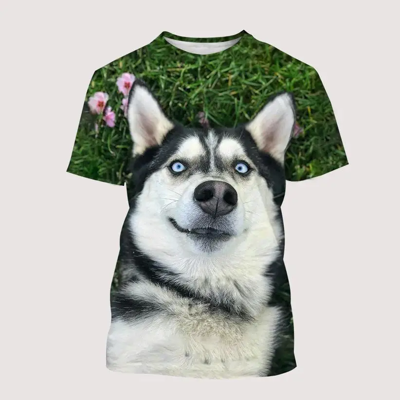 New Husky Dog 3d Printing Men Ladies Kids Funny Casual T Shirts Funny Pet Animals Breathable Lightweight Summer Tops