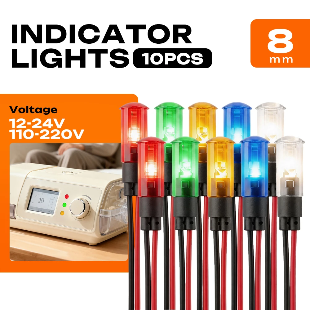 luz-indicadora-led-filn-10pcs-8mm-12v-24v-ip67-a-prova-d'Agua-com-montagem-snap-in-para-carro-barco-e-painel-de-controle-industrial