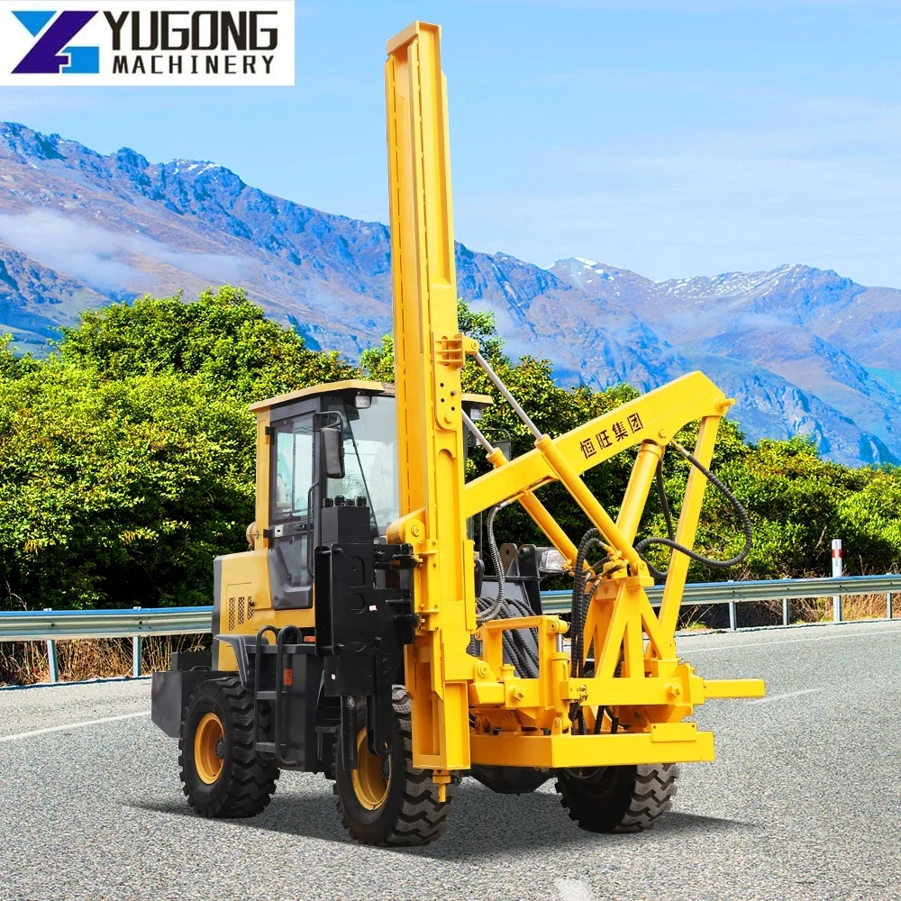 YG Hydraulic Fence Post Pounder Guardrail Hammer Piling Diameter 400 Pile Driver Equipment for Highway