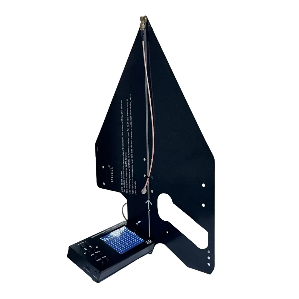 HTOOL HT8 Maniglia UWB UHF Log Antenna periodica 100 MHz-12 GHz PCB direzionale passivo Antenna portatile 50Ω 7-12dBi SMA ad alto guadagno