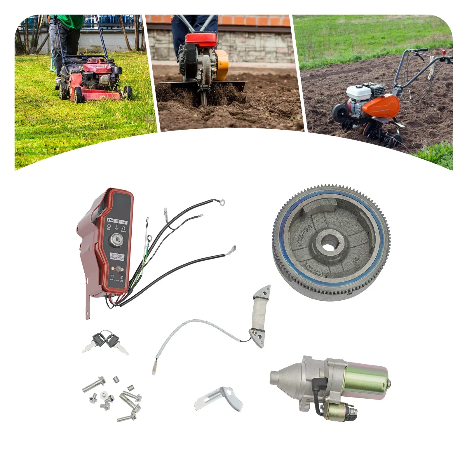 # Electric Start Kit Starter Motor With Solenoid Flywheel Coil Ignition Box For Honda 11HP /Honda GX390 13HP Engines & Generato