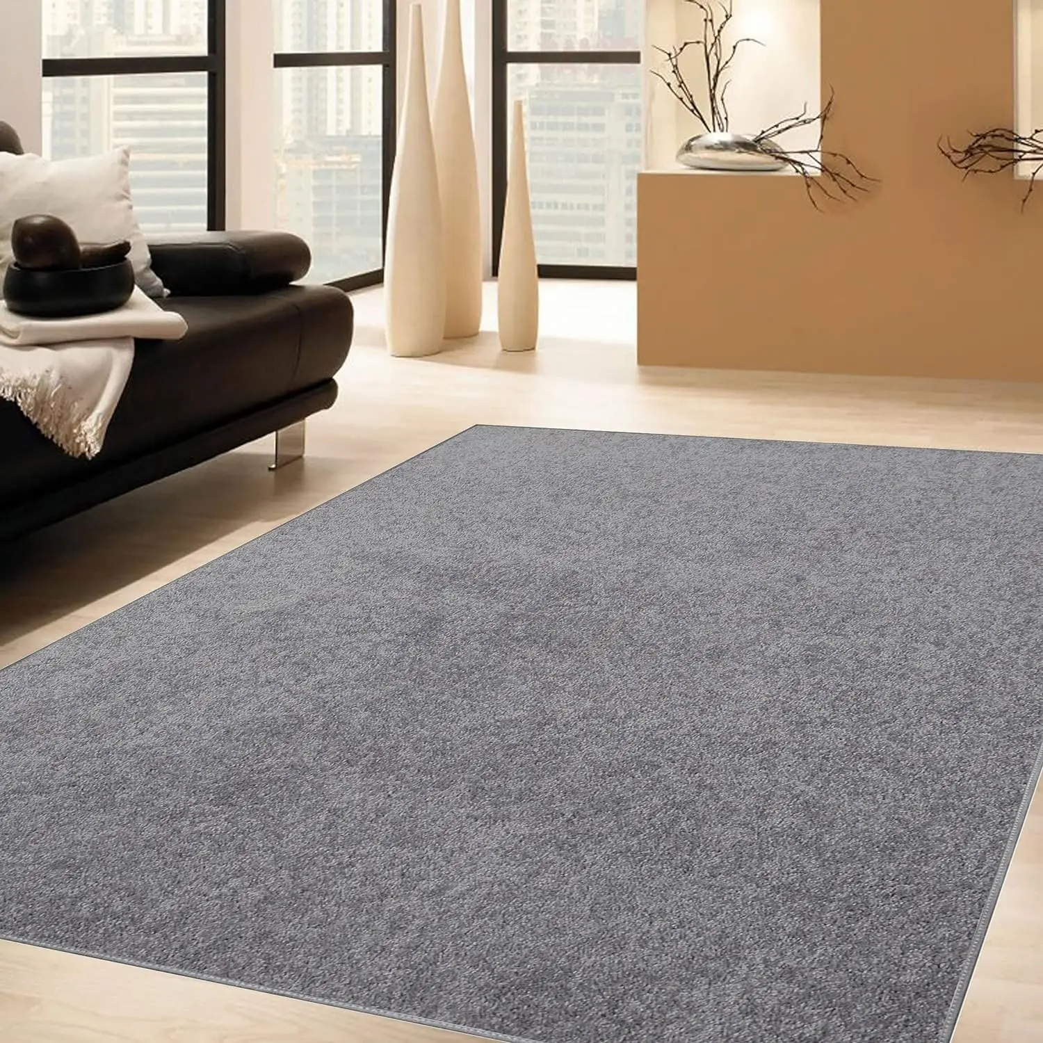 Tierfreund liche einfarbige Teppiche Grey - 7 'Pentagon