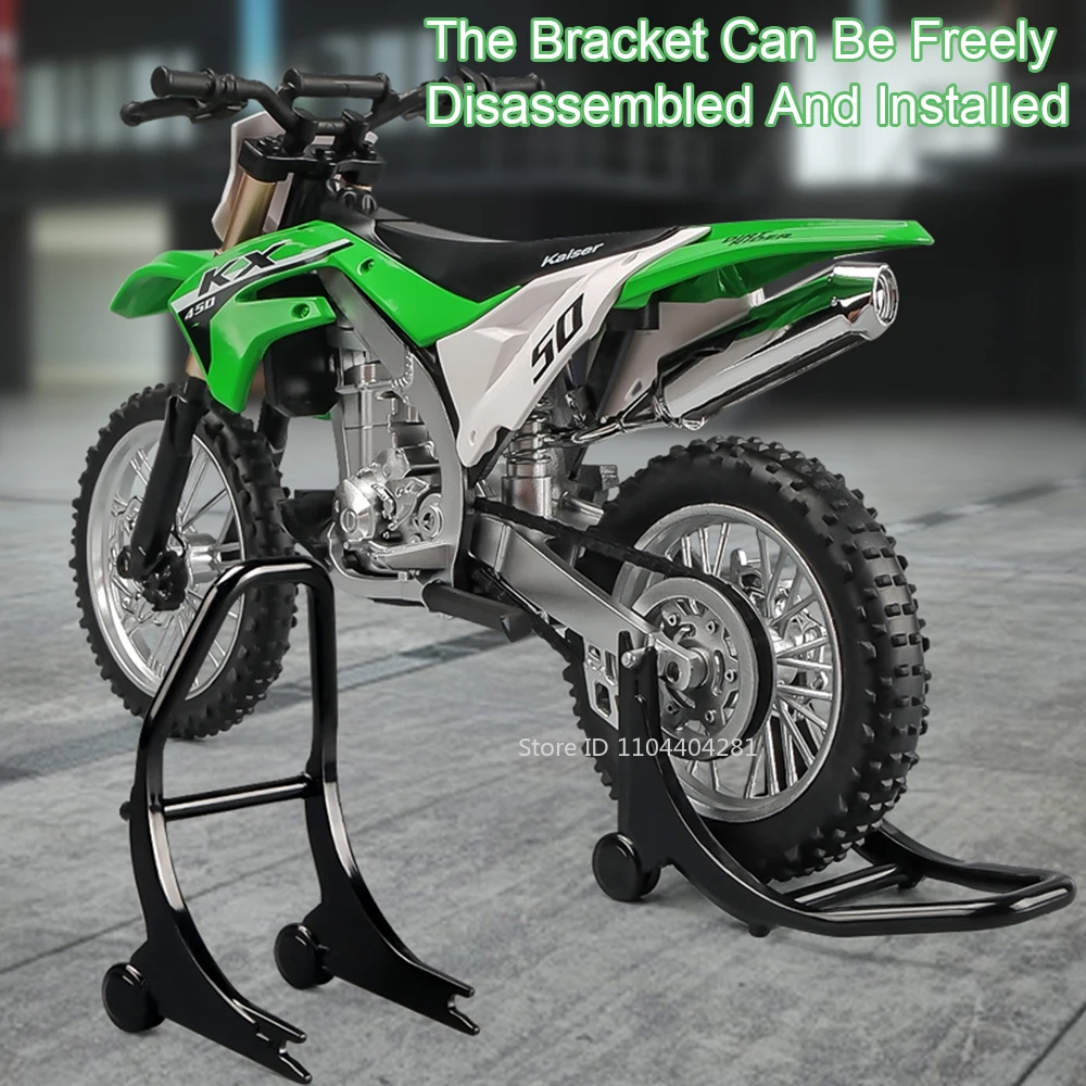 1:12 كاواساكي KX450 NIJIA ZX-6R نموذج دراجة نارية لعبة دييكاست سبيكة سيارة الجبهة عجلة القيادة امتصاص الصدمات ديكور الصبي هدية #6