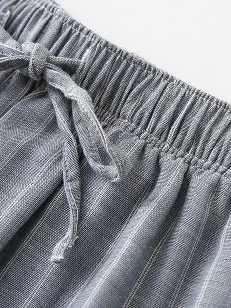 Męskie spodnie od piżamy Wiosna i jesień Cienkie luźne plus grube Plus Size Letnie spodnie domowe do noszenia na co dzień — zdjęcie 4