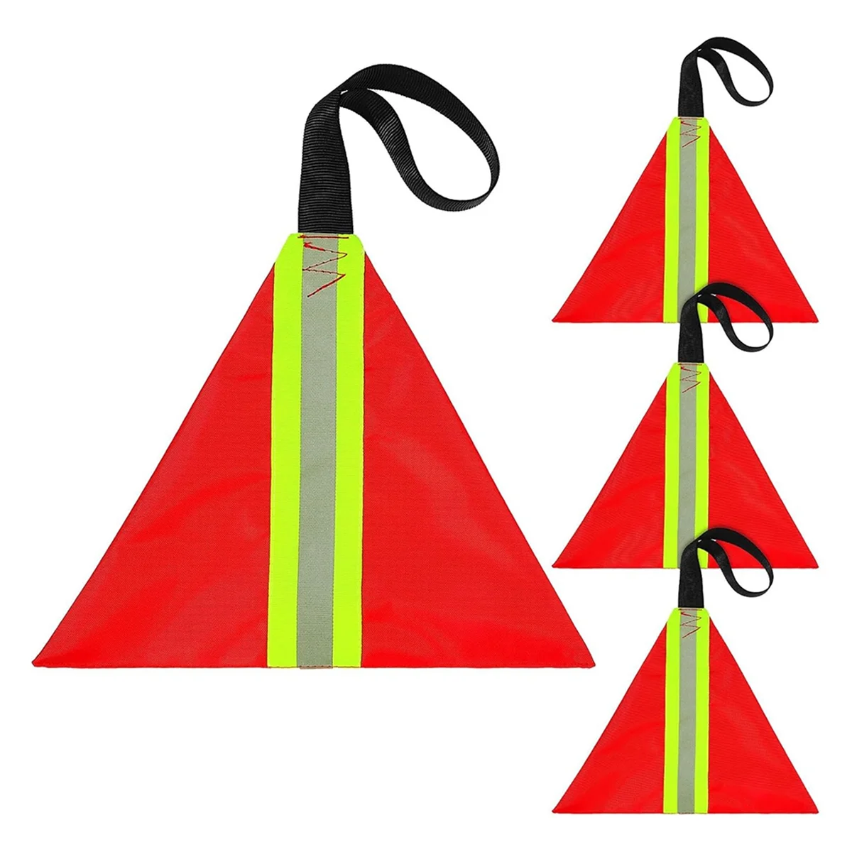 A83Z 4 Pcs Safety Red Tow Flag Reflective Warning Kayak Red Flag for Truck Loads Safety Signs Trailer Hauling Warning Kit