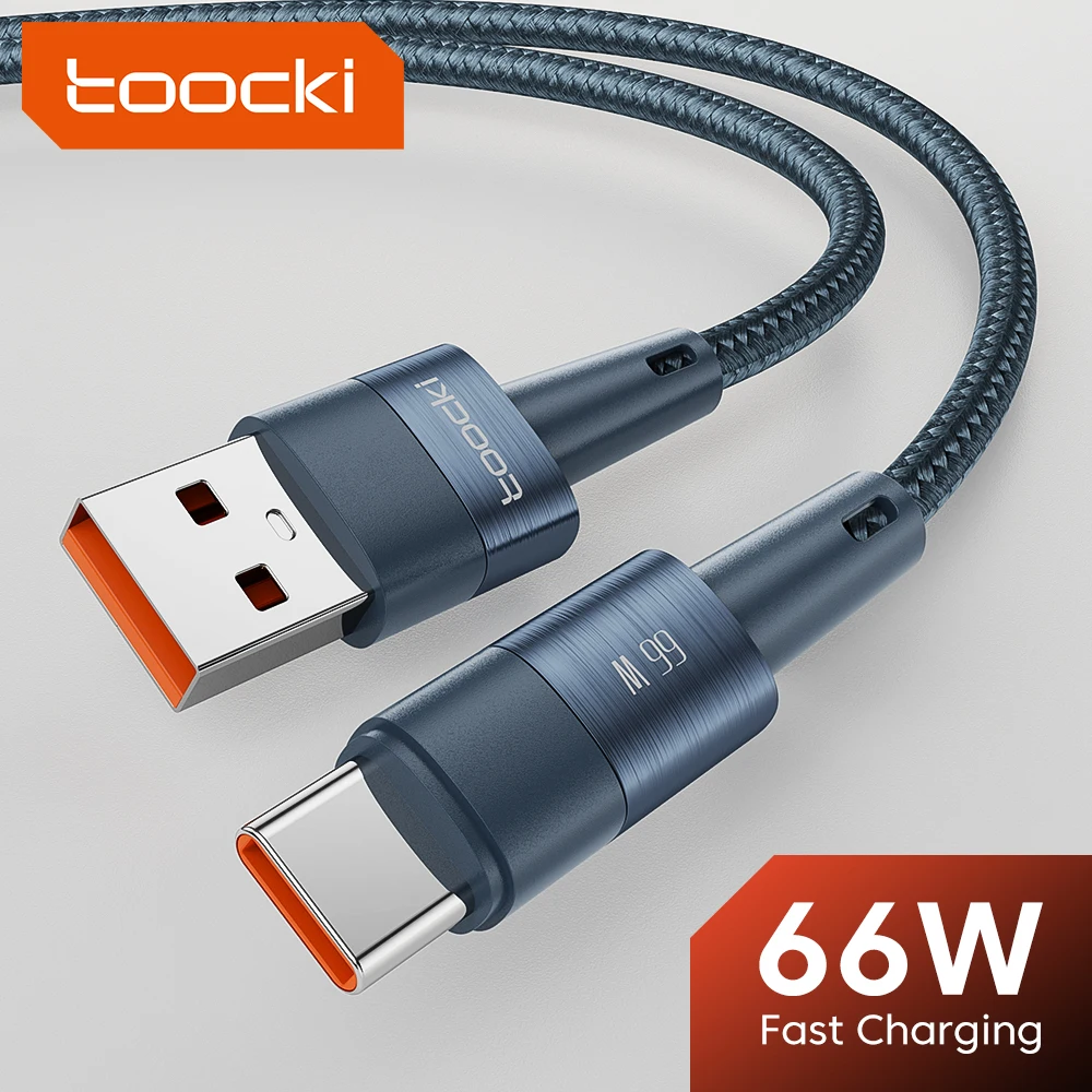 Toocki 66W 6A Type C Cable For Xiaomi Samsung S23 Fast Charging Data Cable For Huawei Honor Oneplus Realme USB A To USB C Cord